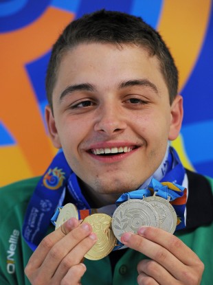 John Michael Gannon with his medal haul