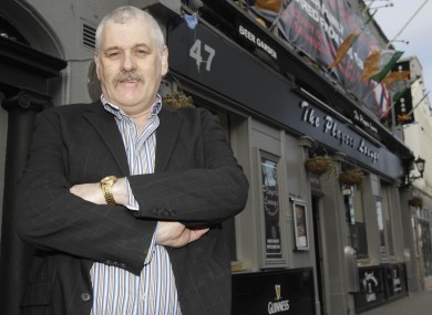 John Stokes outside his pub in Fairview near Dublin city centre in April.