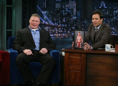 Brock Lesnar during an interview with Jimmy Fallon.