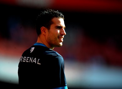 Van Persie warming up.
