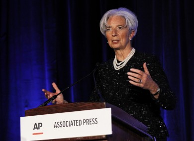 Christine Lagarde speaking in Washington today