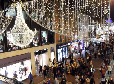 Christmas lights on Dublin's Grafton Street.