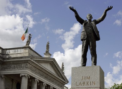 The statue of Irish trade union leader and socialist activist James Larkin on Dubiln's O'Connell Street.