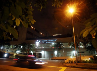 Mount Elizabeth Hospital in Sinapore where the woman died this evening.