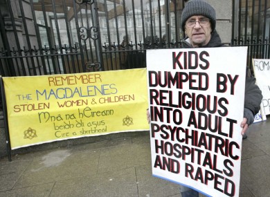 A protest outside the Dáil yesterday