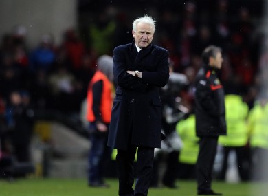 Ireland's Giovanni Trapattoni watches tonight's game.