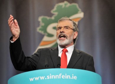 Gerry Adams speaking at the Sinn Féin Ard Fheis recently.