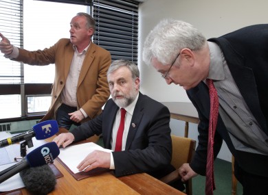 SIPTU president Jack O'Connor at a press conference yesterday, after SIPTU - the country's largest union, which had recommended a Yes vote - announced that its members had rejected the Croke Park 2 deal.