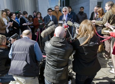 Savita's husband Praveen Halappanavar outside the courthouse in Galway today