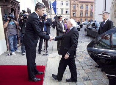 Michael D Higgins and Croatian Prime Minister Zoran Milanovic