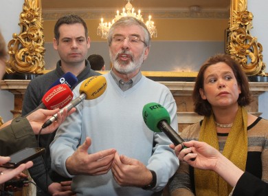 Sinn Féin's Pearse Doherty, Gerry Adams and Mary Lou McDonald
