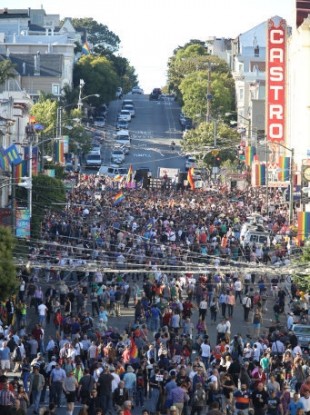 Supporters of gay rights march in California in June