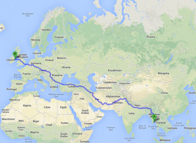 The route that one Cork fan is going to take this weekend.