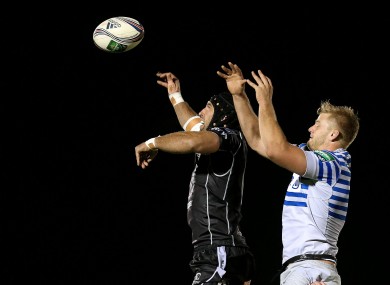 Connacht's John Muldoon and George Kruis of Saracens.