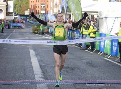 Sean Hehir wins the 2013 Dublin City Marathon.