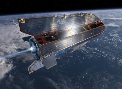 Research satellite GOCE flies above earth