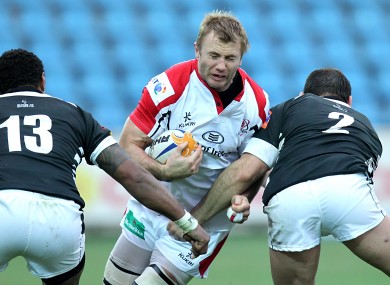 Roger Wilson carries hard at the Zebre defence.
