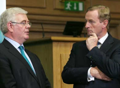 Tanaiste and Labour Party Minister for Foreign Affairs Eamon Gilmore, with Taoiseach and Fine Gael leader Enda Kenny