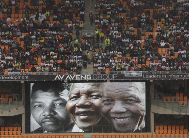 The scene at the stadium where the memorial took place