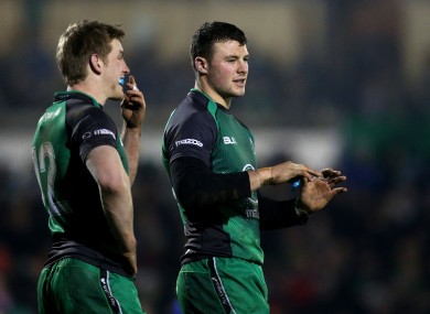 Eoin Griffin and Robbie Henshaw are midfield partners today.