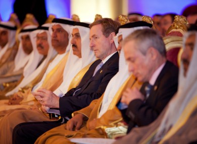 Enda Kenny and Richard Bruton at the Abu Dhabi Chamber of Commerce this week.