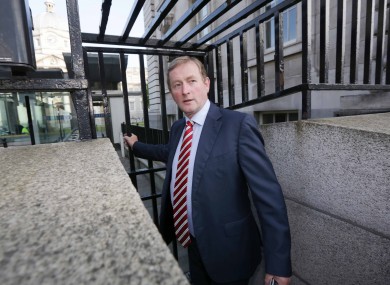 Enda Kenny arriving at at Government Buildings this morning.