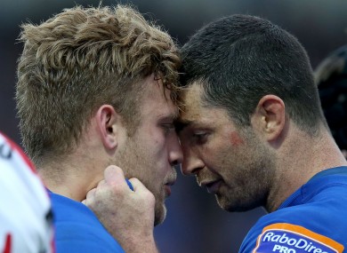 Rob Kearney gets super intense with try-scorer Ian Madigan.
